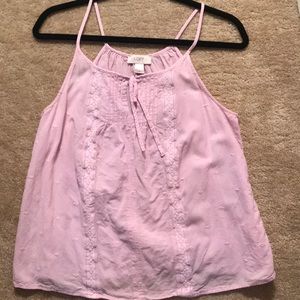 Lavender tank top with tribal patterns